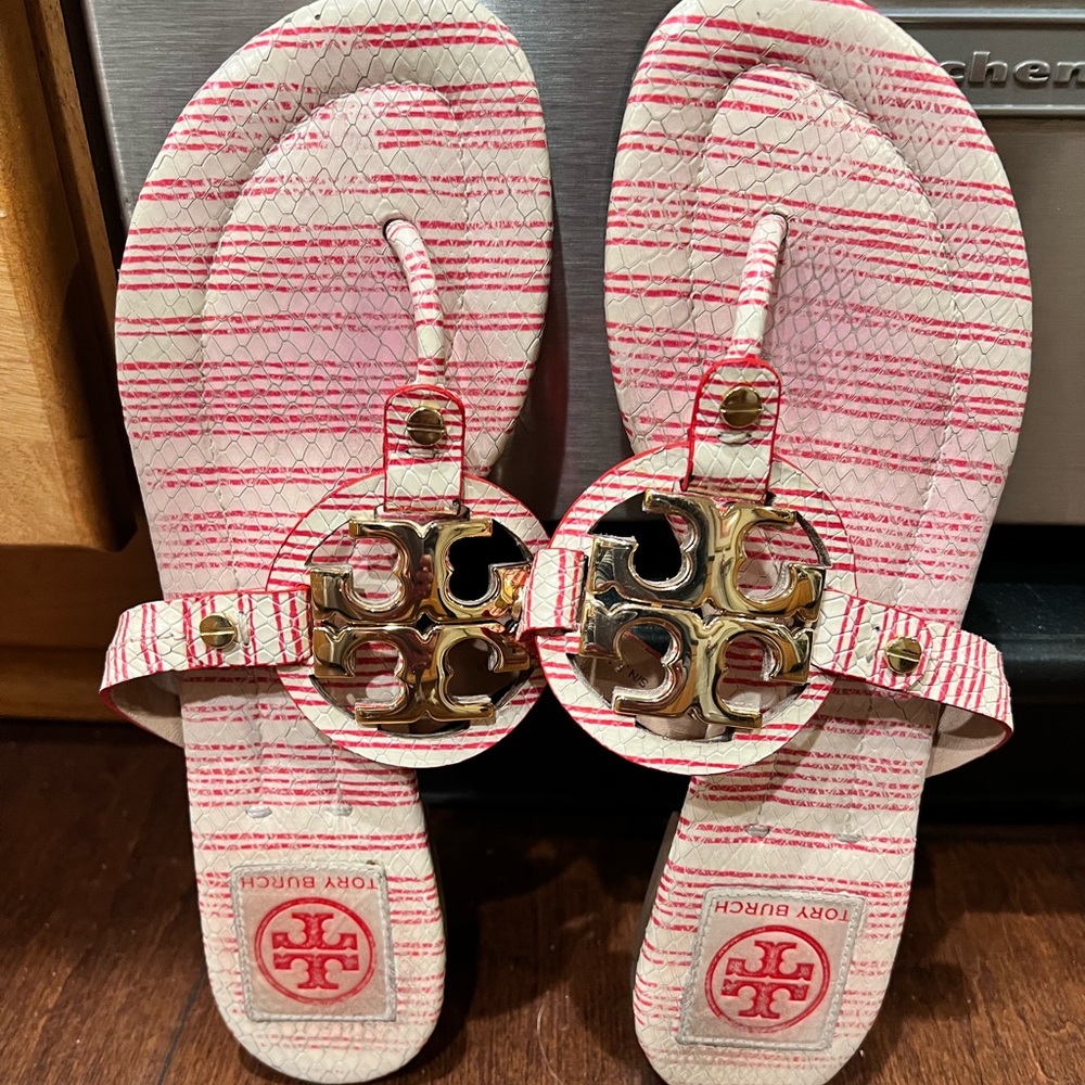 Authentic Tory Burch leather Miller sandals